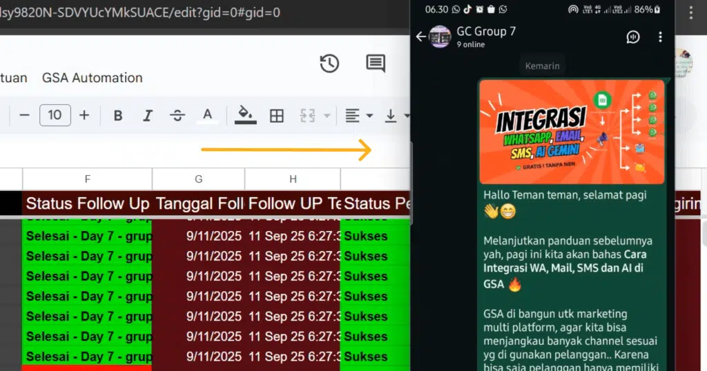 hasil blast whatsapp