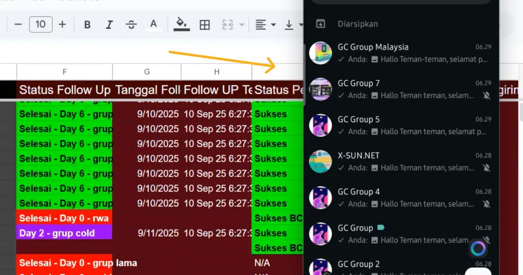 saksikan proses cara blast whatsapp langsung di wa