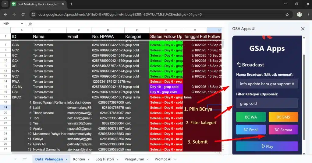tutorial blast wa - mengirim pesan